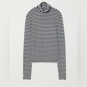 H&M Black and White Turtleneck Long Sleeve Alt - Size M